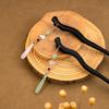 New Chinese Style National Style Jade Tassel Hairpin Light Luxury Style Pearl Hair Ornaments Niche Design Back of The Head Coiffure Hair Fork