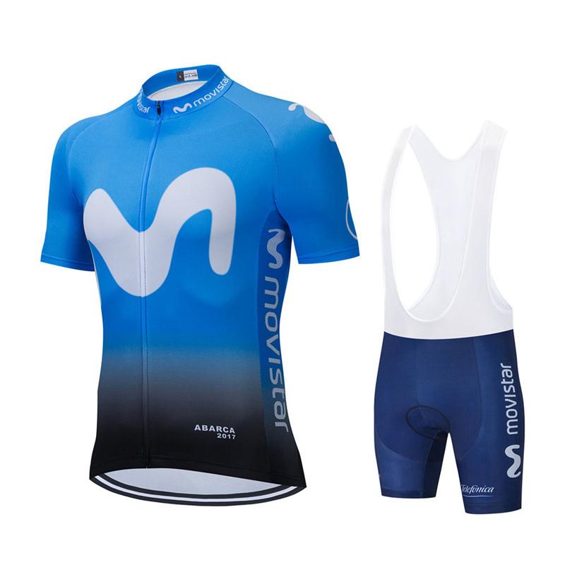 Movistar Team Short Sleeve Cycling Clothing MTB Ropa Ciclismo Quick Dry Summer Sportswear Outdoor Bicycle Clothes Bib Shorts