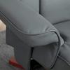 Faux Leather Manual Recliner and Footstool Set - Grey