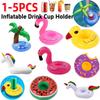 1-5PCS Inflatable Cup Holder Coconut Tree Style Inflatable Drink Coasters Cup Holder Float Cup Stand Pool Accessories