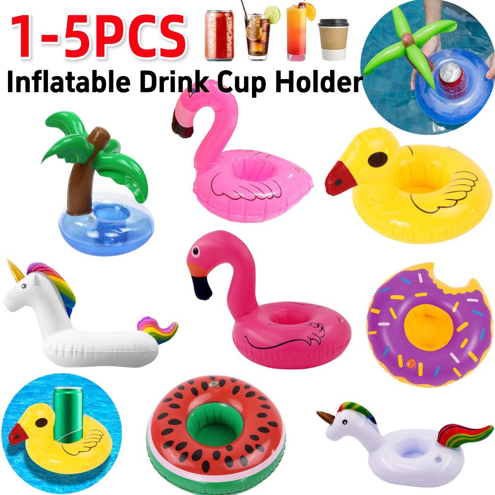 1-5PCS Inflatable Cup Holder Coconut Tree Style Inflatable Drink Coasters Cup Holder Float Cup Stand Pool Accessories
