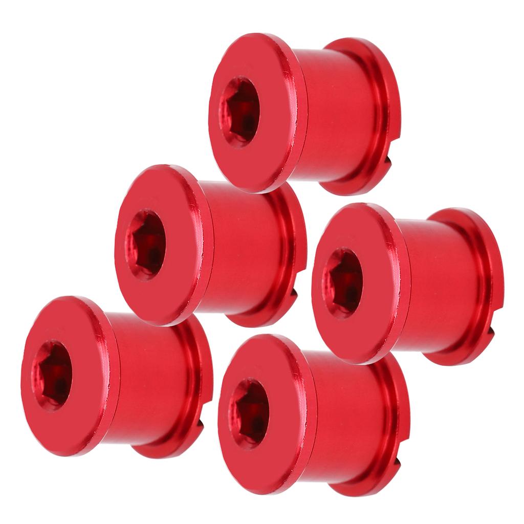 5 stk MTB Sykkel Kjedekransskrue Dobbel Kjedering Kranksett Bolt 7075 Aluminium SkiveskruerRød