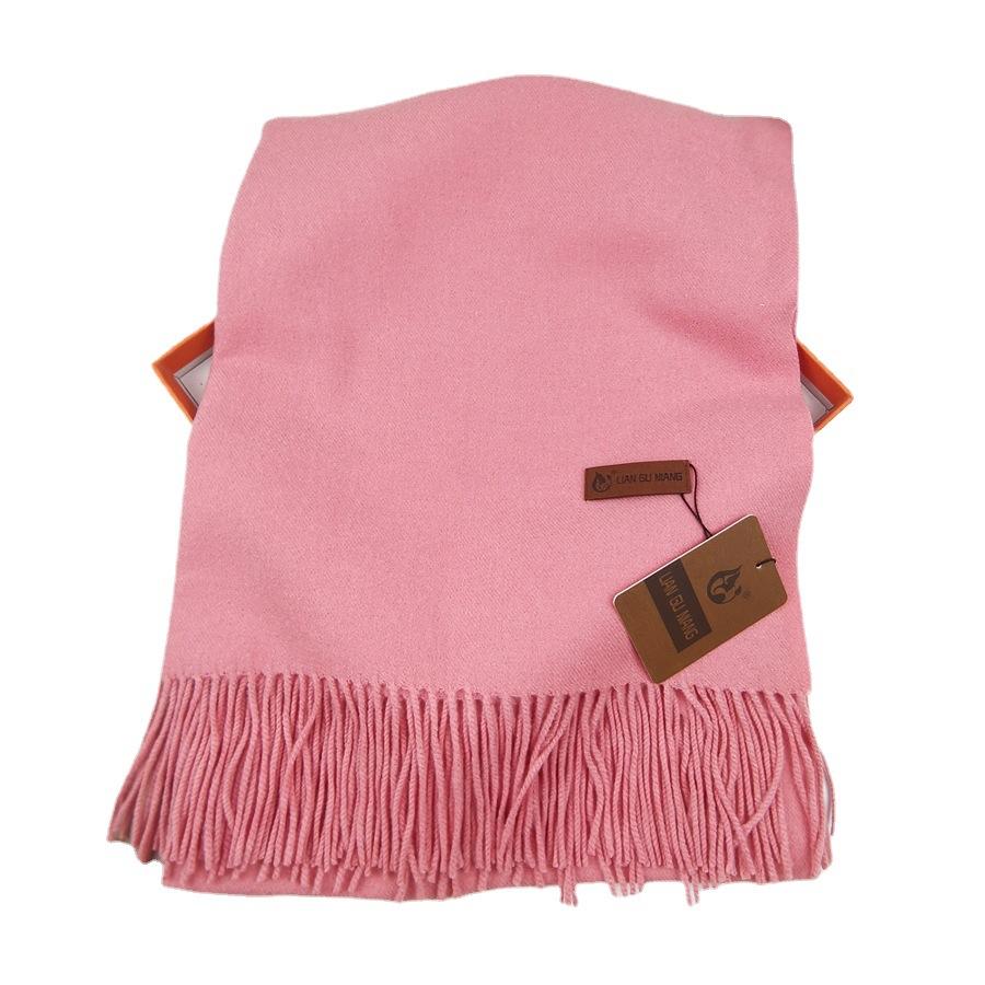 Women's winter solid color bright red scarf, plush, soft, thickened shawl, faux cashmere, warm neck warmer, trendy