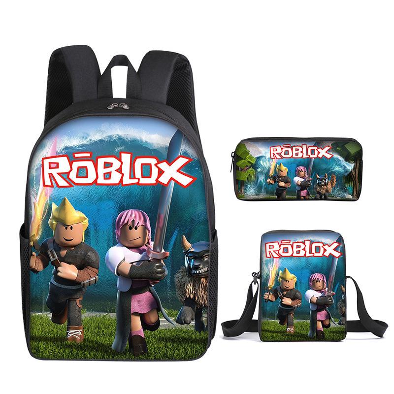Student Schoolbag, Primary And Secondary School Student Backpack, Large Capacity, Cartoon Backpack, Satchel, Pencil Case, Three-Piece Set.