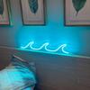 Wave Neon Signs Light Blue LED Night Lights With Dimmable Switch For Kids Wall Decor USB Powered For Living Room Bar Bedroom Christmas Gift(11.8 *