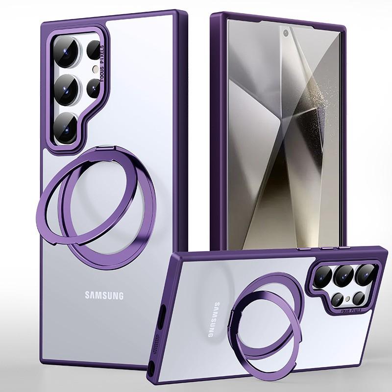 Magnetic Phone Case With 360 Rotating Kickstand Galaxy S26 Ultra S25 TPUPC Shockproof Cover Wireless