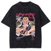 Anime Demon Slayer Tokitou Muichirou Graphic Washed Tee Men Casual Loose Tshirts Manga Cotton T Shirt Harajuku Male T-shirt
