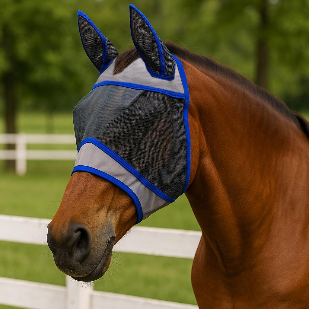 Breathable Horse Head Cover | Insect & Mosquito Proof | Elastic Horse Fly Mask