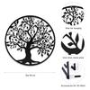 Black Metal Tree of Life 50cm Elegant Decoration - Steel Wall Art for Indoor Outdoor - Design Picture Living Room Hallway Staircase Home Decoration