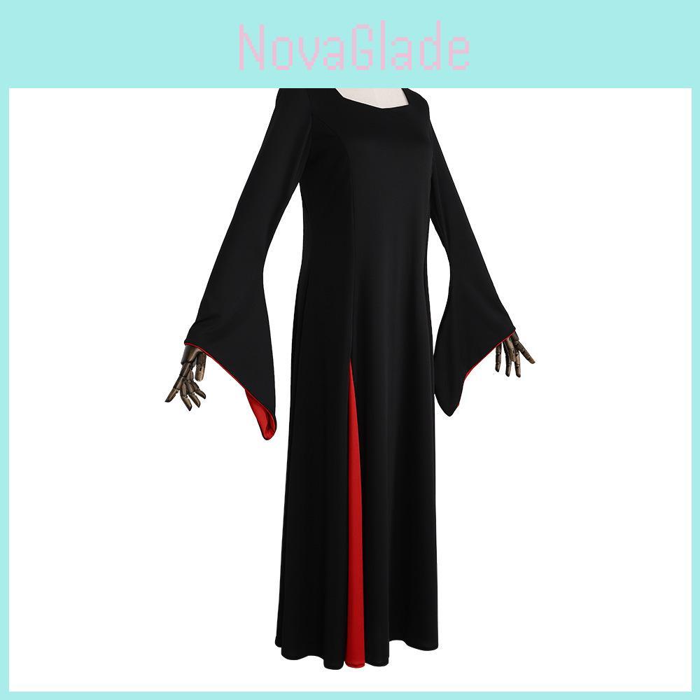 The Addams Family Morticia Addams Cosplay Costume With Polyester Fabric For Halloween Dressup For Women
