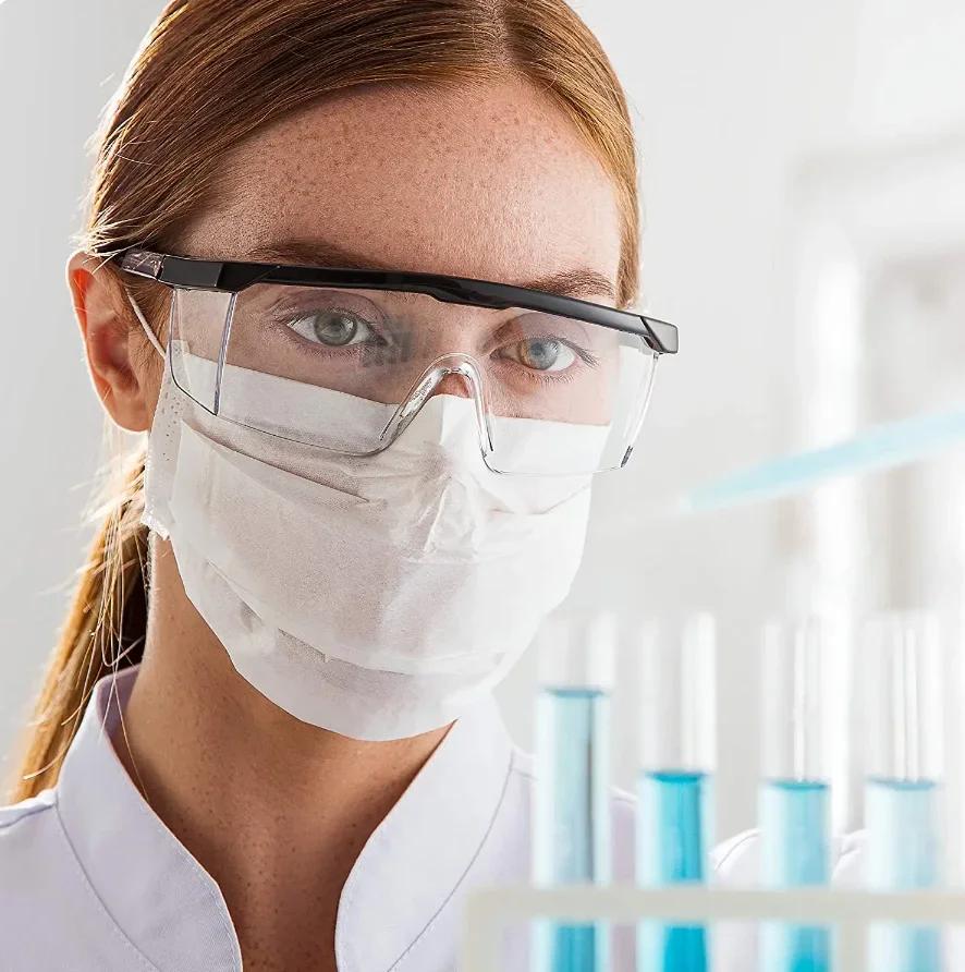 2Pairs Goggles Of Anti-Splash  Windproof And Dustproof Laboratory Industrial Riding Safety Goggles Men's And Women's Glasses