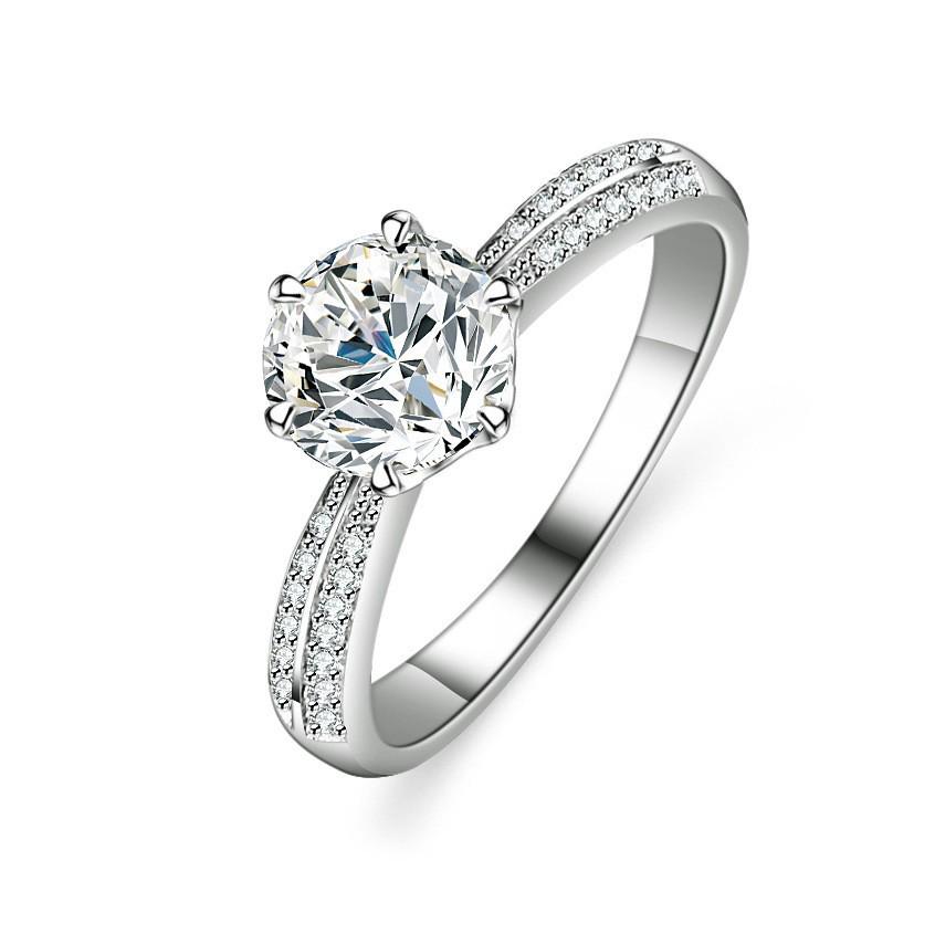 S925 Sterling Silver 1.5 Carat Moissanite Half-Mountain Ring