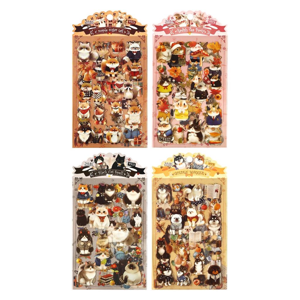 Plush Story Animal Stickers: Cute Pet Diary DIY Materials
