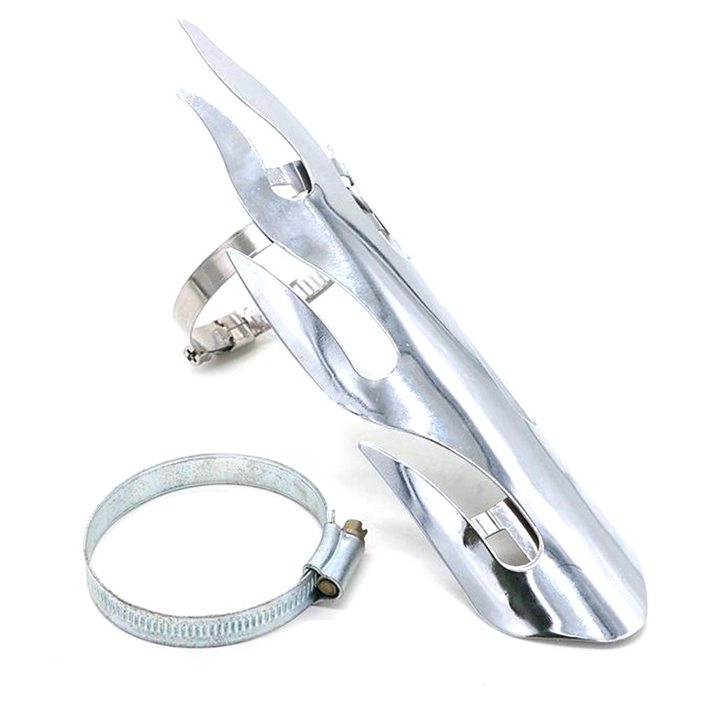 Motorcycle Exhaust Muffler Pipe Heat Shield Cover Universal Protector Chrome Black Flame Style For Motorcycles Choppers Cruisers