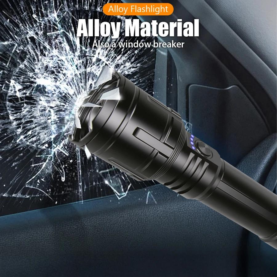3000LM Led Flashlight Outdoor Zoom Rechargeable Waterproof Flashlights Strong Light Focused Light Source Can Light a Flame