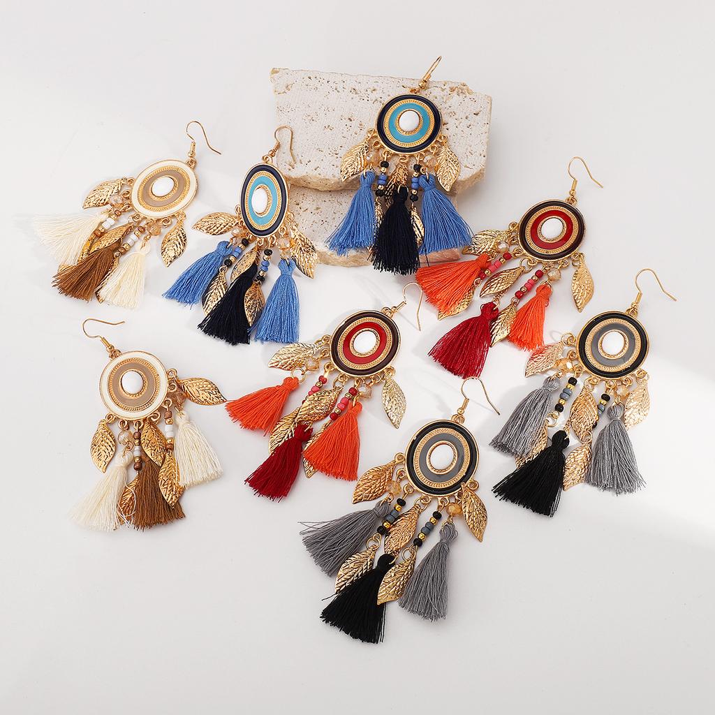 Women Bohemian Retro Ethnic Style Exotic Personality Fashion Long Tassel Earrings For Women