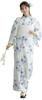 Dita Yukata Set with Obi In and Light Blue with Watercolor and Translucent Floral Easy To Dress by Yourself and Flowers Free Women's 5-Piece (Heko