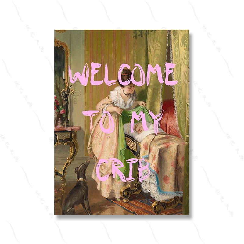 Lost In Music Vintage Female Art Portrait Musician Funny Lady Quote Poster Retro Woman Canvas Painting Lucky Room Home Decor