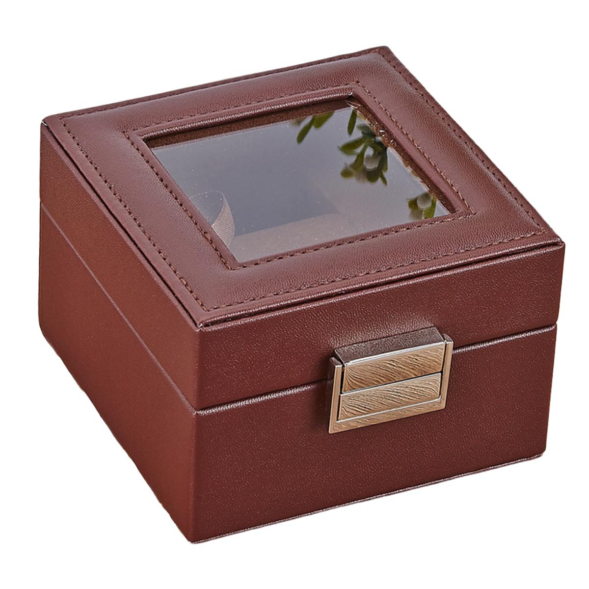 

Hot Price PU Leather Display Storage Collection Organizer watch box Case With Glass Top Slot Men Watch Bracket Display Box Gifts