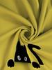 Women's Plus Size with Pocket Design Yellow Cat Pattern Loose Long Sleeve T-Shirt Women's Fashion Versatile Casual Top