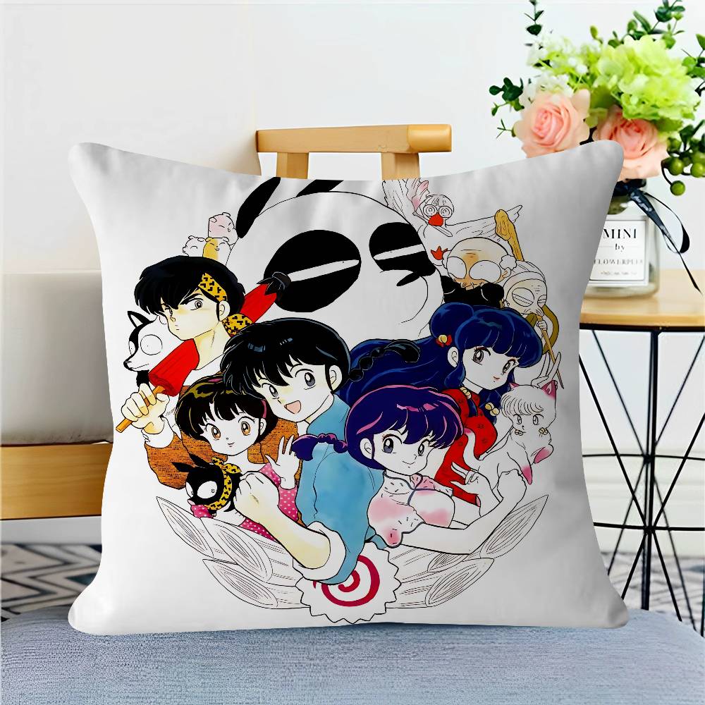 

Ranma Anime Throw Pillow Cover 45x45cm Soft Cozy Cotton Outdoor Decorative Pillowcase Covers With Zipper For Couch Sofa Bedroom 16x16Inch