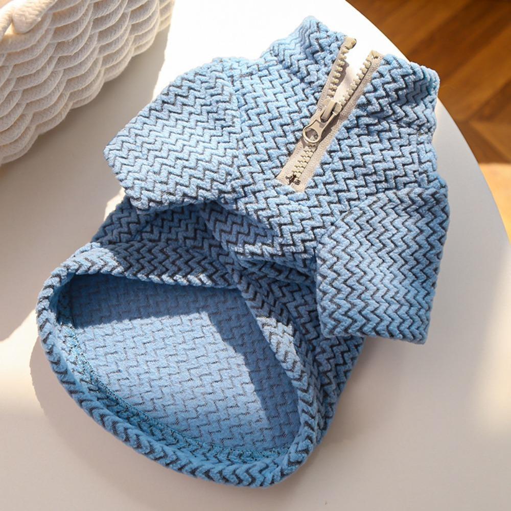 

Puppy Costume Warm Dog Ripple Hoodies Comfortable Soft Pet Pullovers with Zipper Solid Color Puppy Sweatshirts Autumn Winter S синій