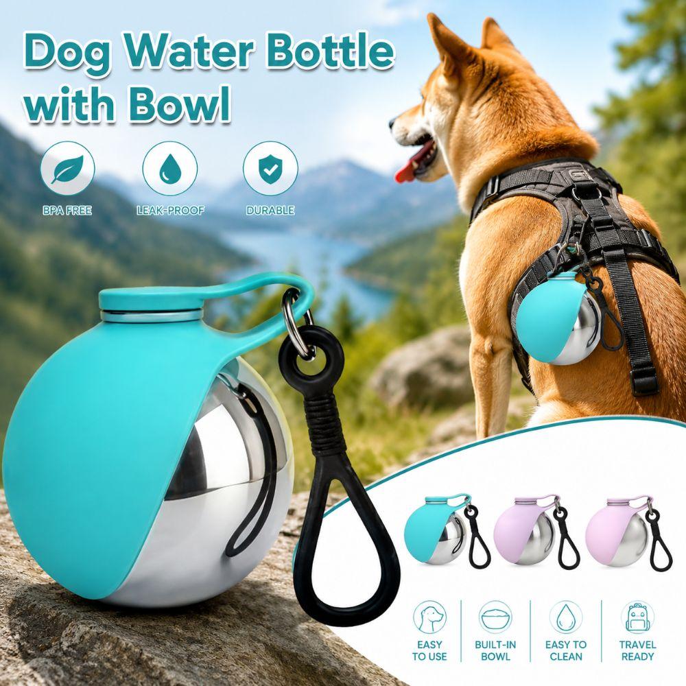 2-in-1 Dog Water Bottle with Bowl Leak Proof Outdoor Water Cup  Cat Dog Walking