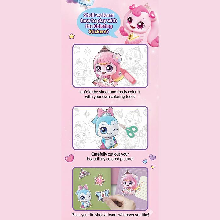 Hergestellt in Korea, KC-zertifiziert – Prinzessin Fang! Teenieping Staffel 6 Rollen Malaufkleber (5 Optionen)