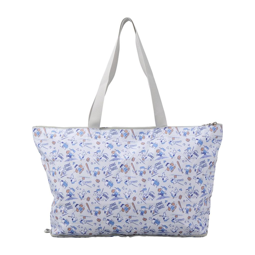 [Sifre] Foldable Tote Bag, Carry-On Bag, PEANUTS Snoopy, Women's, PN170, Gray Baseball