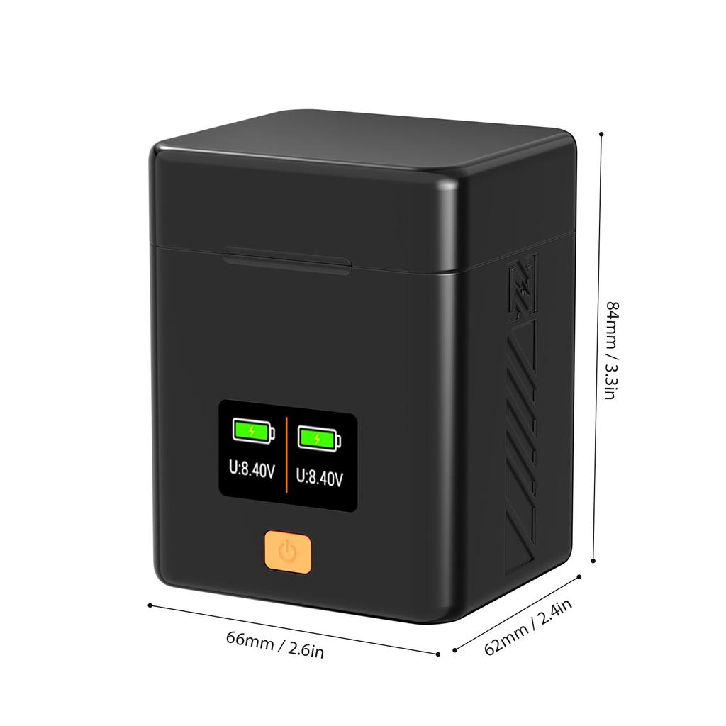 Camera Battery Charging Case for EN-EL25 EN-EL25A Batteries 2-slot Battery R with Card Slots Screen PD Fast Charging Box Compatible with Ni