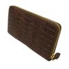 Santa Maria Genuine Leather Men's and Women's Long Wallet with Zipper, Brown