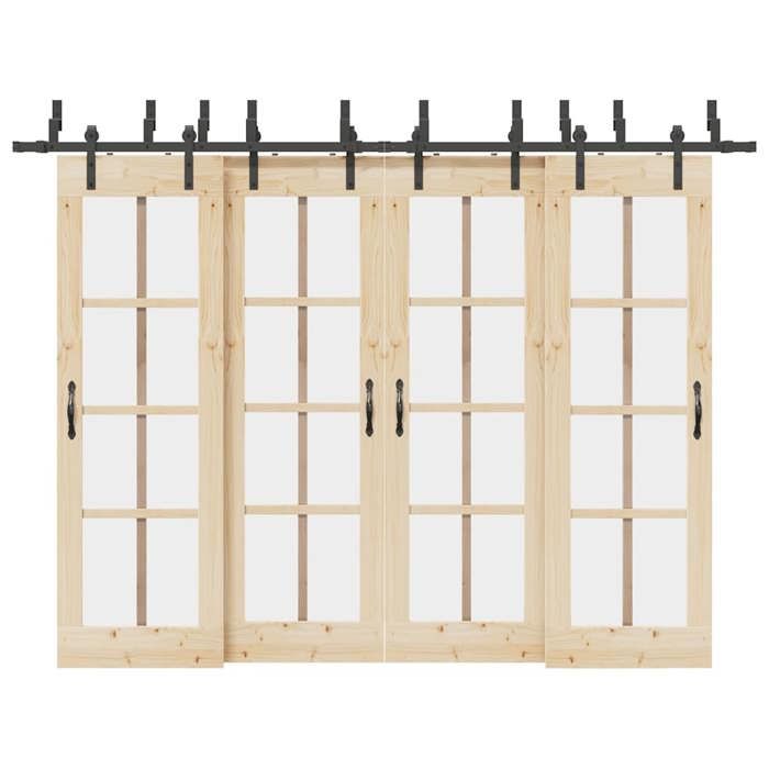 VidaXL Kit de quincaillerie de porte coulissante 305 cm acier noir, quincaillerie de porte coulissante, rail de porte de 3295739