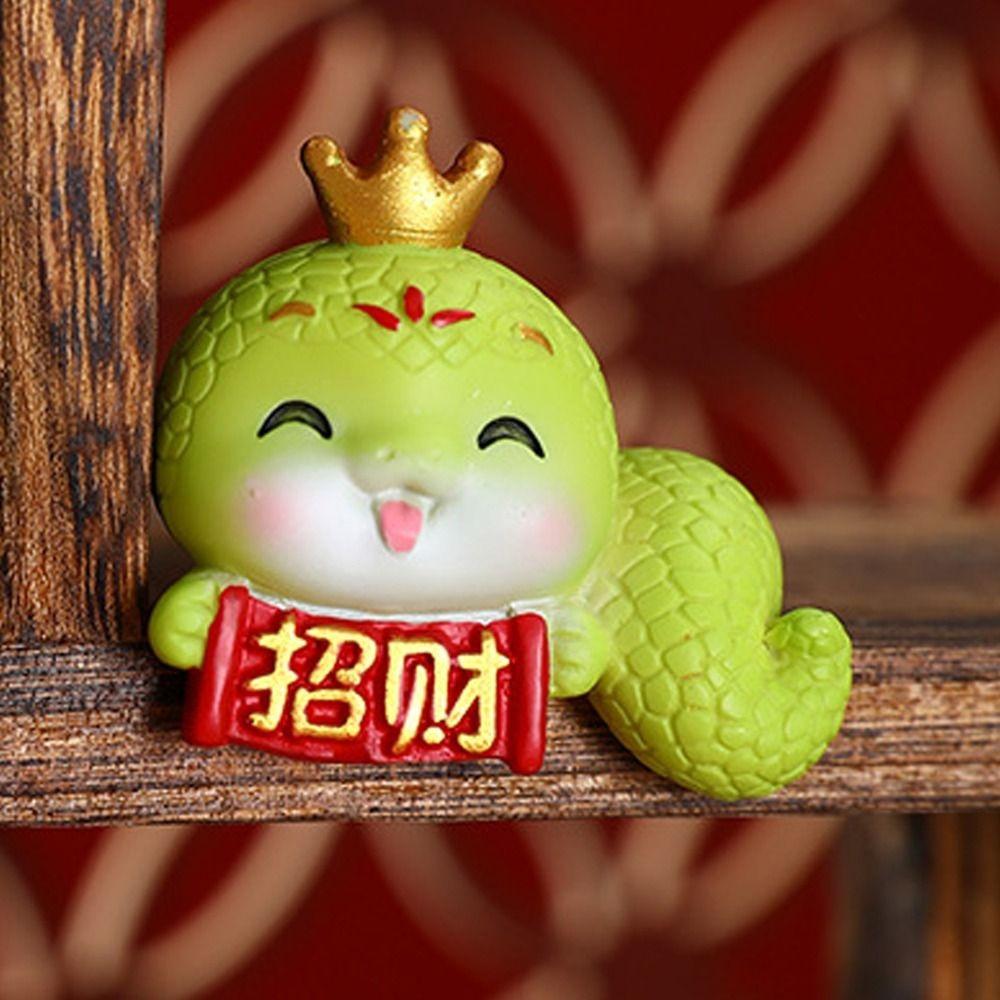Cute Small Snake Baby Figurine Resin Crafts Mini Snake Ornament  Spring Festival