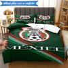 3PCS Mexico Football Team Emblem Printed Soft Bedding Set,Including 1pc Duvet Cover And 2pcs Pillowcases Perfect for Bedroom, Dormitory, Fan Gift