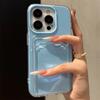 2in1 Card Holder Slot Wallet Po Pocket Clear Candy Color Case For iPhone 16 15 14 13 12  Pro Max TPU+PC Shockproof Cover
