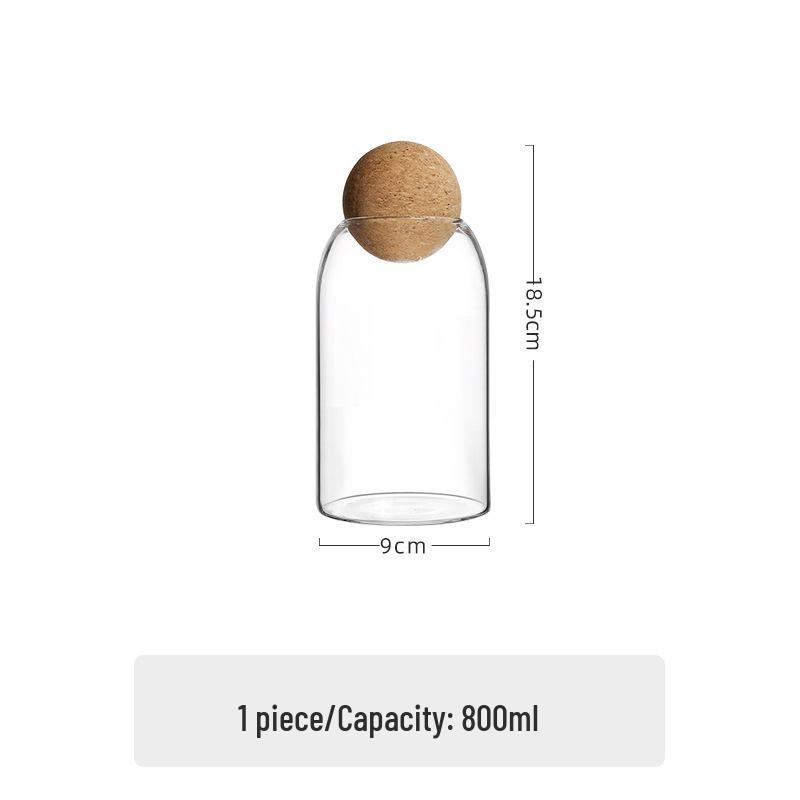 Cork Stopper Glass Jar for Coffee, Dried Fruit, and Grains Storage