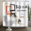 Funny Cat Shower Curtain Cartoon Cute Cats Dog Kids Shower Curtain for Bathroom Waterproof Polyester Home Decor Shower Curtains