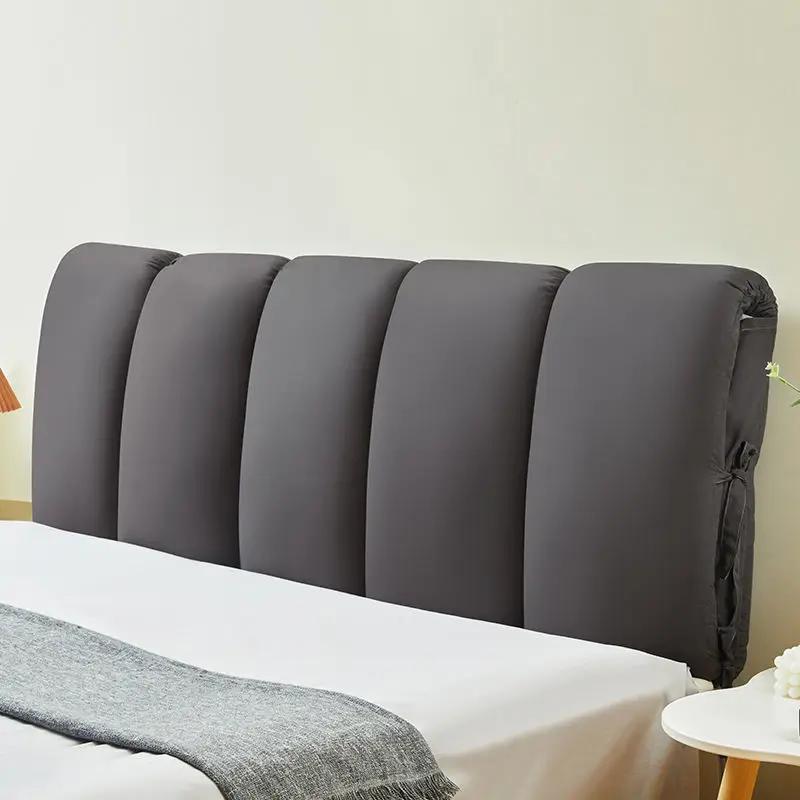 Removable Washable Soft Headboard Pillow High Rebound Sponge Backrest Headboard Cover Luxury Suede King Queen Size Head Cover