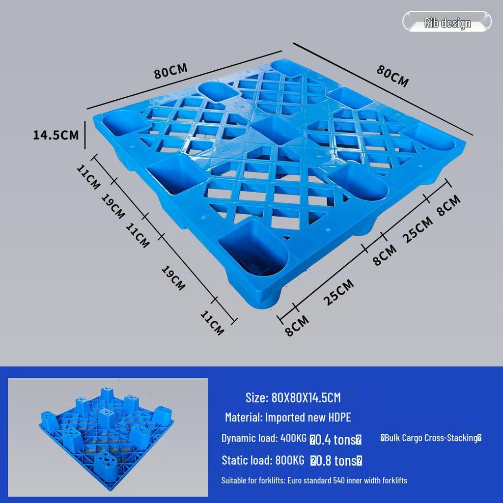 Moisture-Proof Rectangular Plastic Pallet for Forklifts and Flooring