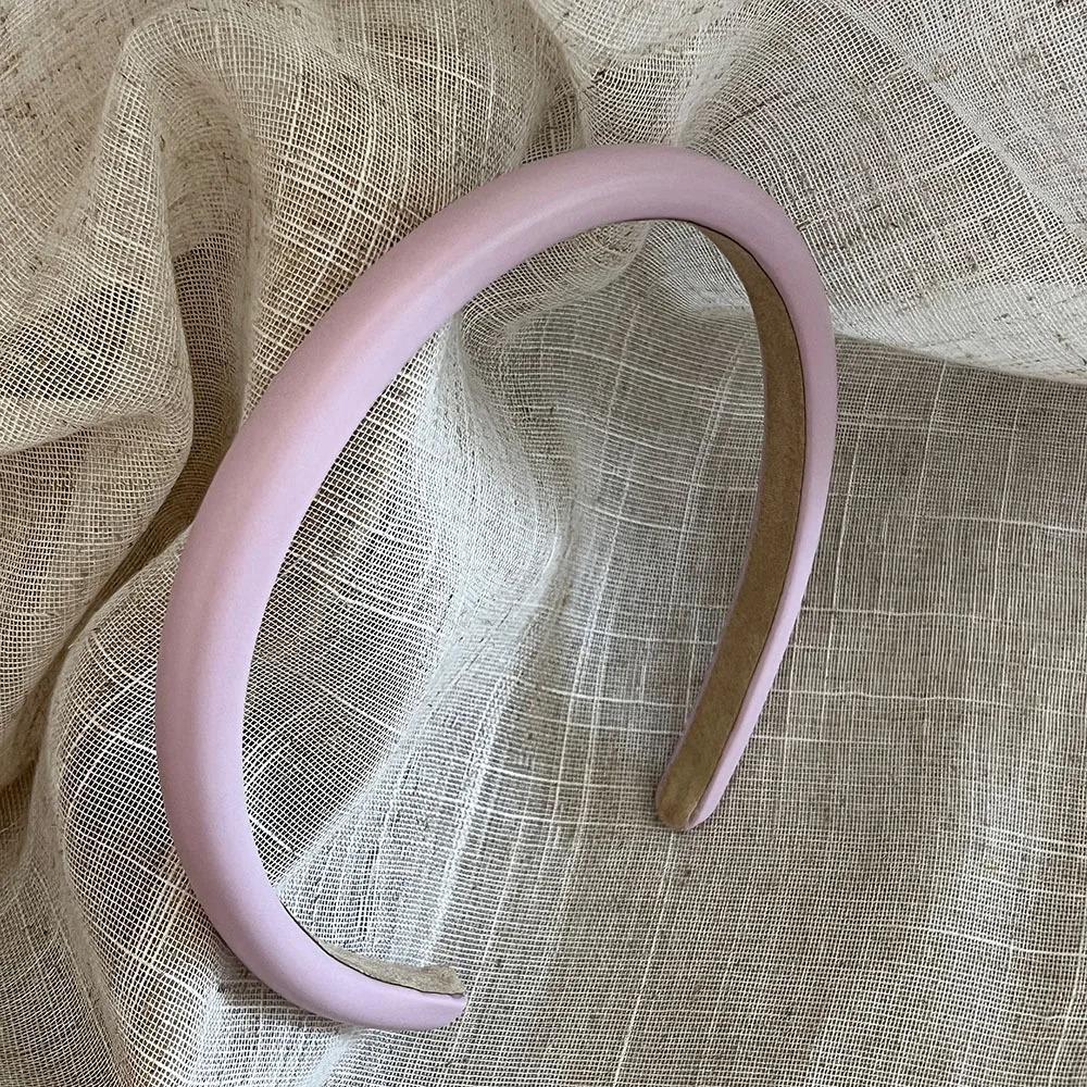 Macaron Shades Sponge HeadbandHair Hoop PU Leather Hair Accessories Street Matching фиолетовый