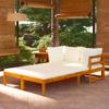 Day and Night - Day and Night Loungers with Cream Cushions 2 Units Acacia Wood