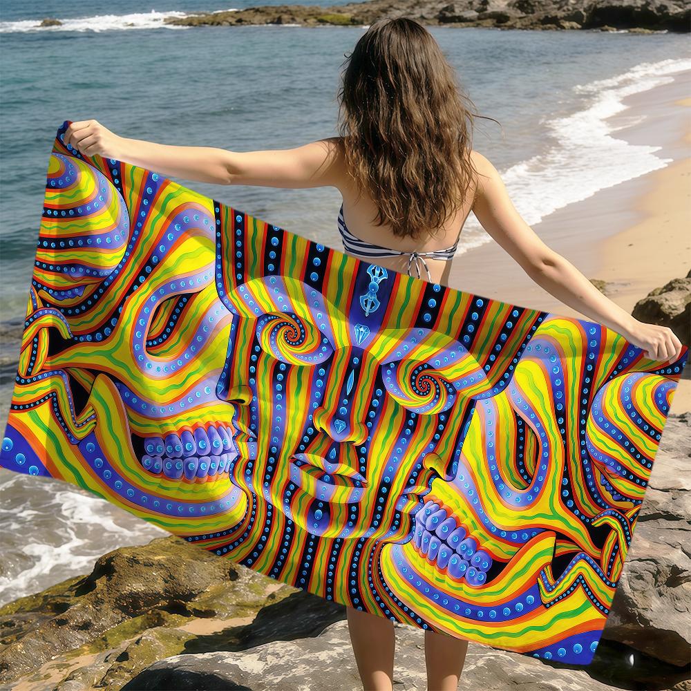 abstract art fashion vintage A-Alex Grey soft Beach Towels Trip Towel swim Summer Holiday Vacation bathing Pool Camp Gift