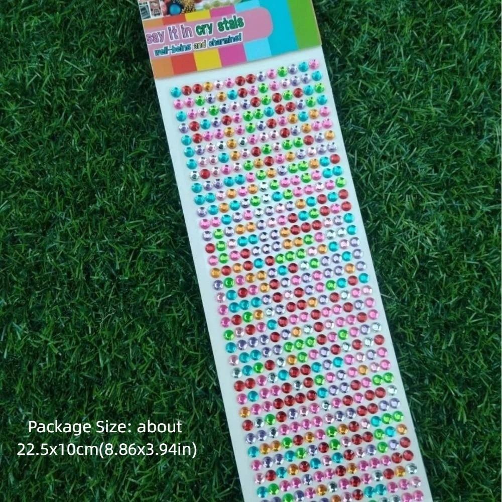 Round Shape 3D Gem Stickers Colorful Design Rhinestone Stickers Diamond Stickers  for Party Makeup