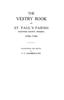Kniha Vestry Book of St. Paul's Parish, Hanover County, Virginia, 1706-1786