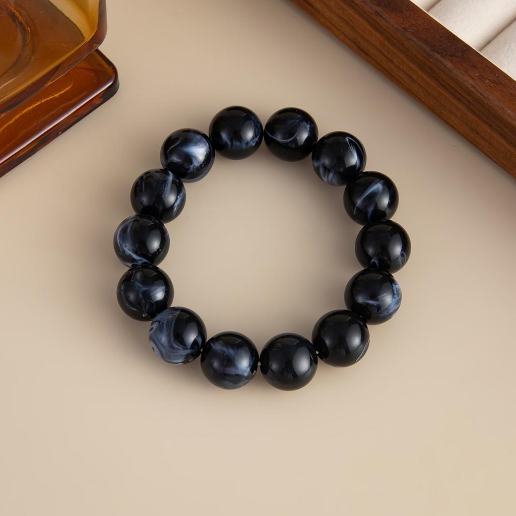 Dark Wind Acrylic Beaded Elastic Bracelet, Fashionable Resin Bamboo Elbow Special-Shaped Ccb Bracelet.