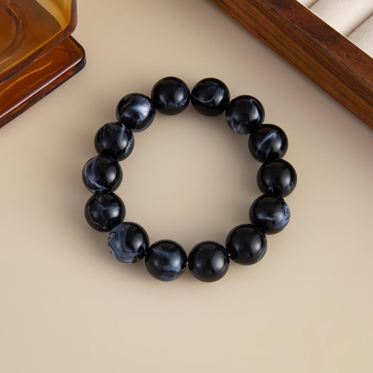 Bohemian Smudged Acrylic Bead Necklace, Fashionable Handmade Beaded Collarbone Necklace