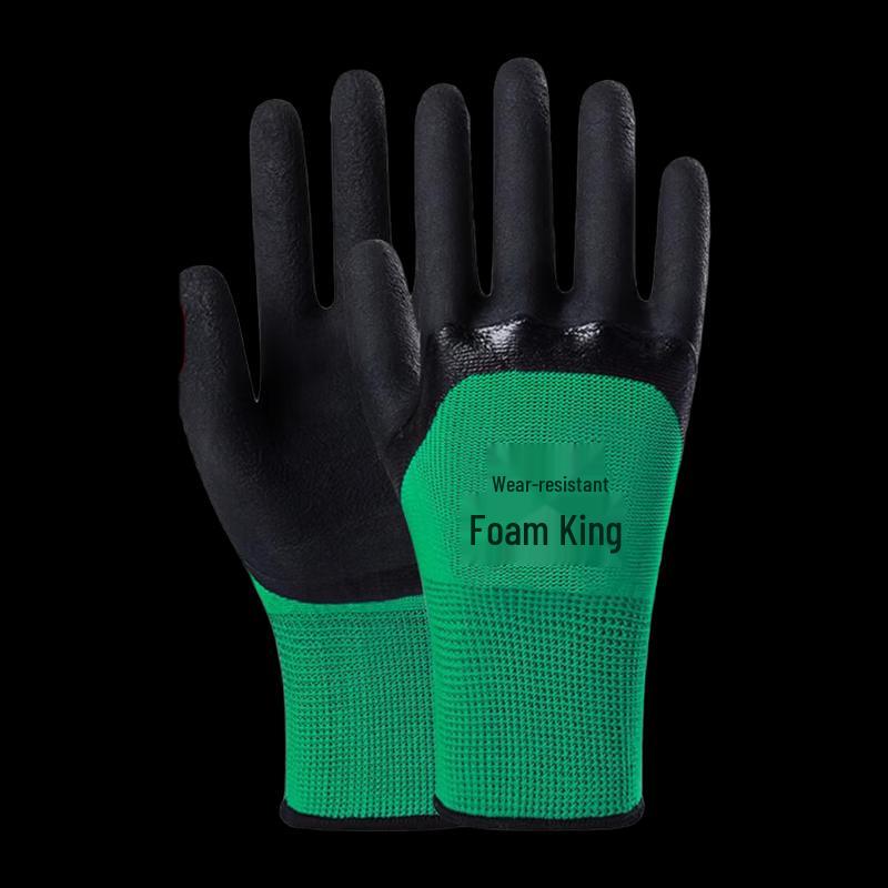 NHZHIW Wear-Resistant Latex Foam Grip Work Gloves