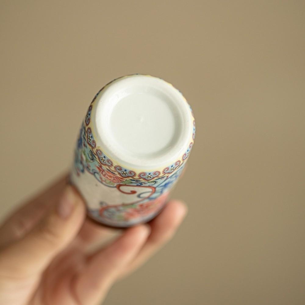 Ceramic Flower Enamel Tea Canister Mini Chinese Style Empty Tea Tin Can Versatile Moisture-proof Tea Packaging Box
