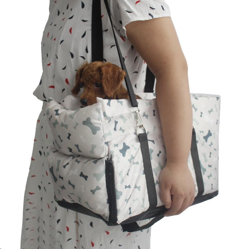 Pet Dog Car Seat Adjustable Straps Central Control Nonslip Dog Beds Safe Car Armrest Box Kennel Bed for for Medium Small Sized Puppy Cat Dog