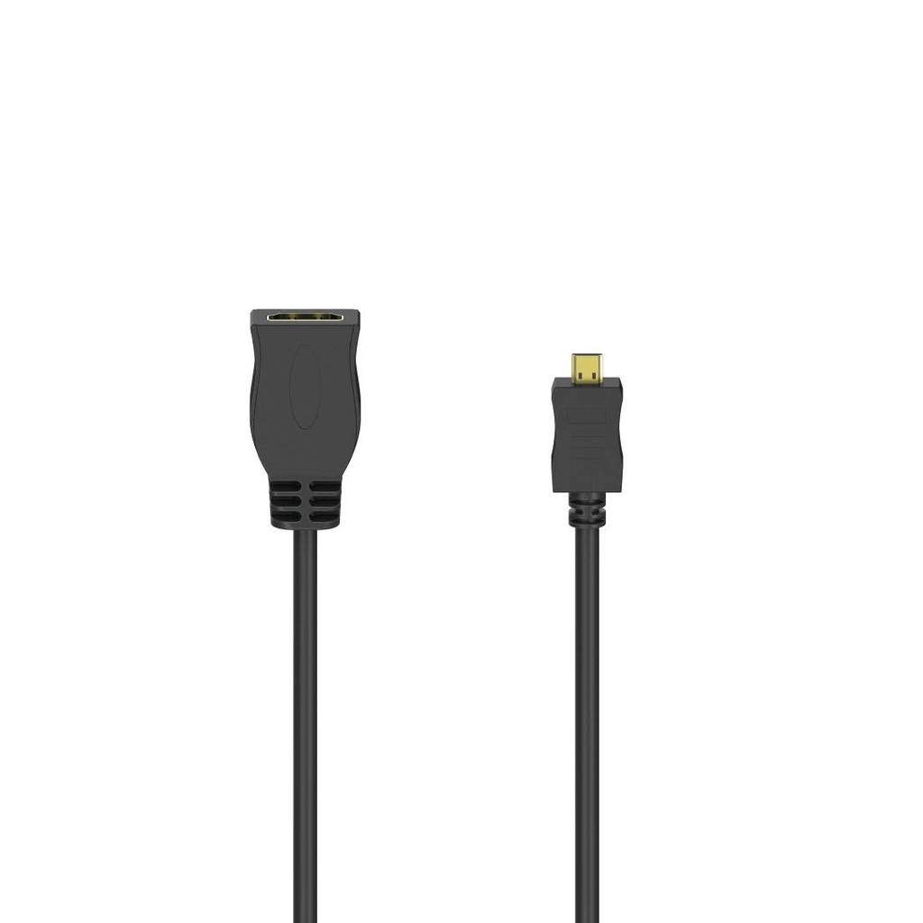 Hama Germany Cable HDMI™ Adapt., Type-D (Micro) Plug-Type-A Socket, Ethernet,gold-plated